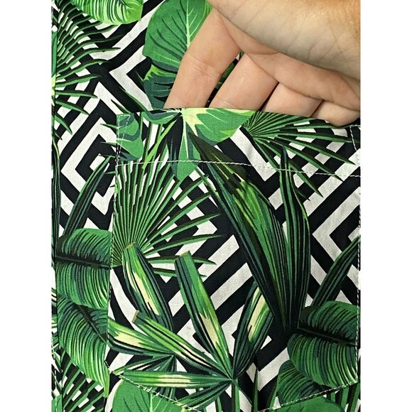 Paisley & Gray Mens Size 16 Slim Fit Green Tropical Sport Shirt Spread Collar - Picture 5 of 7